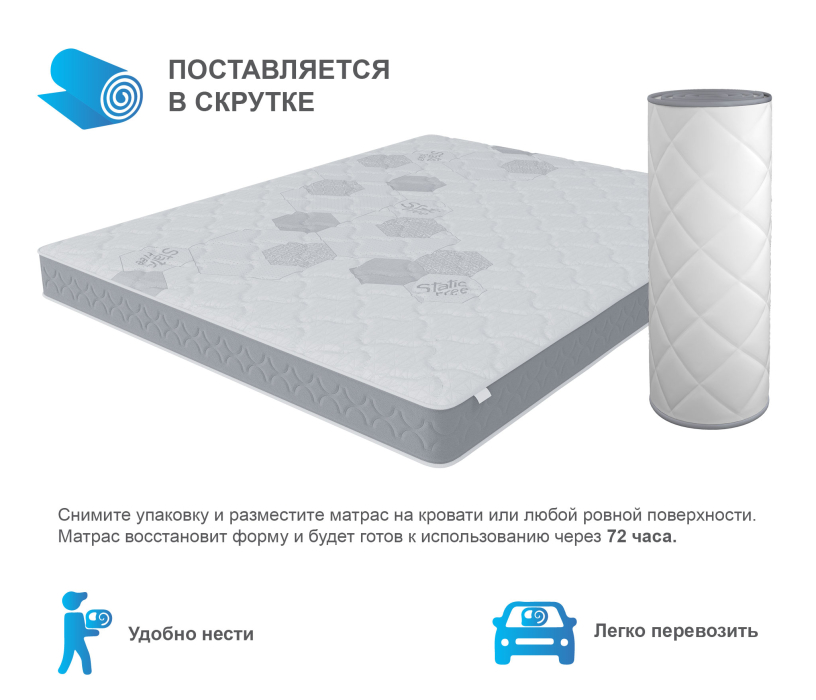 900 x 2000, Матрас Корсика-Эффект в скрутке 900х2000