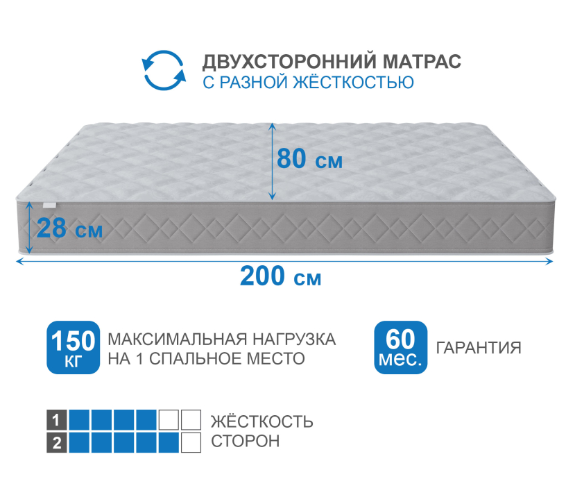 800 x 2000, Матрас Корсика-Лайт 800х2000