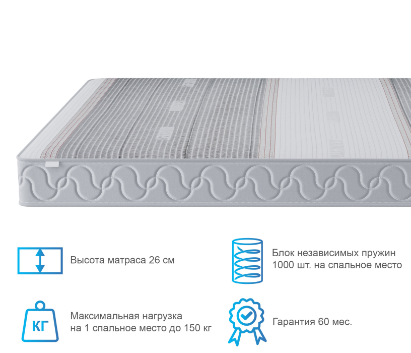 1400 x 2000, Матрас Корсика-Лайт в чехле Magnetic 1400х2000