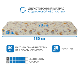 Столлайн / Матрас Здоровый сон-Дельфин 700х1600